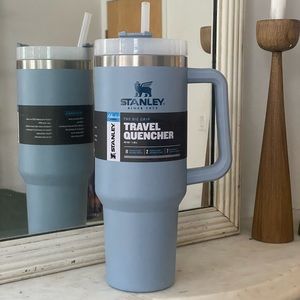 Brand new 40oz Stanley quencher in the color “Chambray.”